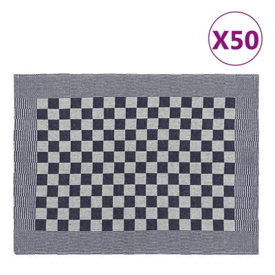 VidaXL Keukendoeken 50 st 50x70 cm katoen blauw en wit