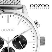 OOZOO C10910 Horloge Timepieces staal zilverkleurig-wit 45 mm - thumbnail