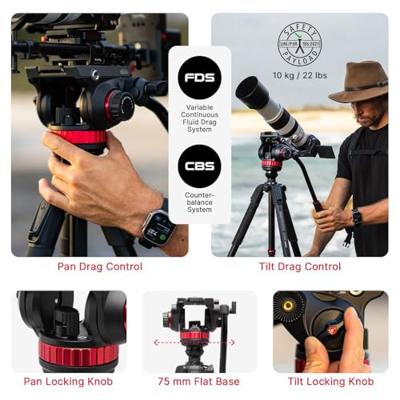 Manfrotto 502 Head Arca Swiss & 055 Carbon 4 Sec Video