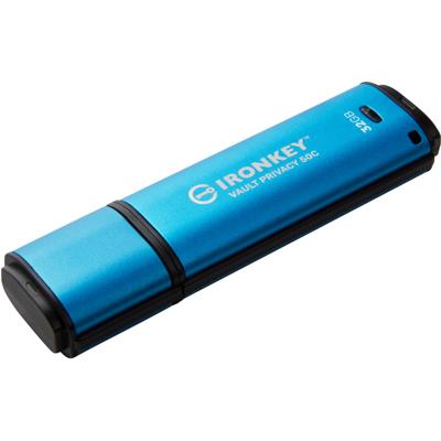 Kingston IronKey Vault Privacy 50 Series USB-stick 32 GB Blauw IKVP50C/32GB USB-C Kingston IronKey Vault Privacy 50 Series USB-stick 32 GB Blauw IKVP50C/32GB USB-C