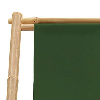 VidaXL Ligstoel bamboe en canvas groen VidaXL Ligstoel bamboe en canvas groen