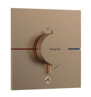 Hansgrohe ShowerSelect Comfort E thermostaat inbouw voor 1 functie en extra uitgang, Brushed Bronze