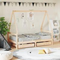 Kinderbedframe met lades 80x160 cm massief grenenhout - thumbnail