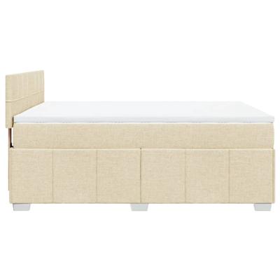 Boxspring met matras stof crèmekleurig 200x200 cm - thumbnail