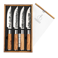 FORGED - Olive Forged - Steakmes XXL s/4 Olijfhout - thumbnail