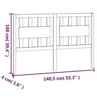 Hoofdbord 140,5x4x100 cm massief grenenhout wit - thumbnail