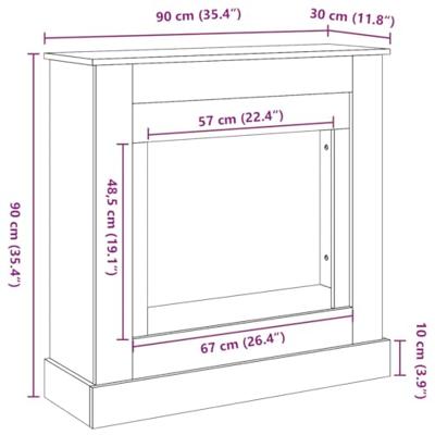 Haardombouw 90x30x90 cm bewerkt hout gerookt eikenkleurig