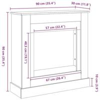 Haardombouw 90x30x90 cm bewerkt hout gerookt eikenkleurig - thumbnail