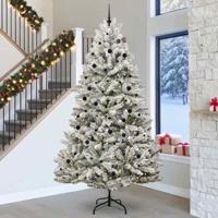 VidaXL Kunstkerstboom met 300 led groen en wit 300 cm pvc en metaal - thumbnail