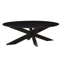 LivingFurn Ovale Salontafel 'Oslo' Mangohout, kleur Zwart, 130 cm - thumbnail