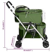 Hondenwagen 2-laags inklapbaar 83x48x97 cm oxford stof groen - thumbnail