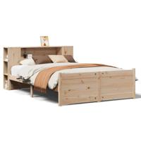 Bed met boekenkast zonder matras massief grenenhout 135x190 cm - thumbnail