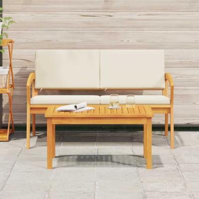 Bistroset met kussen 2 pcs Bruin Massief acaciahout