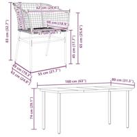 5-delige Tuinset poly rattan glas bruin - thumbnail