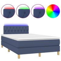 Boxspring met matras en LED stof blauw 120x200 cm - thumbnail