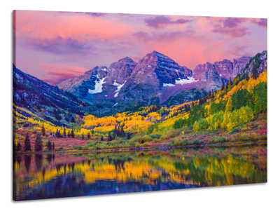 Schilderij - Kleurrijk Aspen, Colorado USA, 100x70cm. Premium print