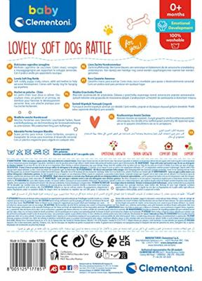 Clementoni baby pluchen rammelaar hond
