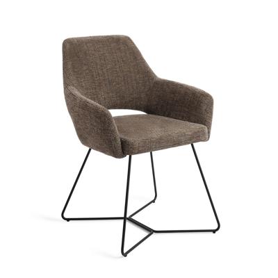 Jesper Home Yanai eetkamerstoel Checked Chestnut beehive black