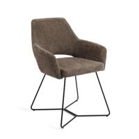 Jesper Home Yanai eetkamerstoel Checked Chestnut beehive black - thumbnail