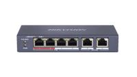 Hikvision DS-3E0106P-E/M netwerk-switch Fast Ethernet (10/100) Power over Ethernet (PoE) Blauw - thumbnail
