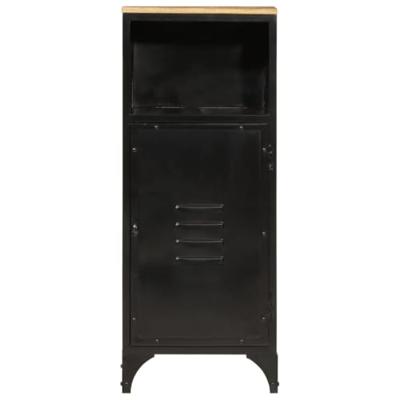 Badkamerkast 40x27x90 cm ijzer en massief mangohout
