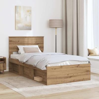 Bedframe Ambachtelijk eiken 100 x 200 cm Massief grenenhout