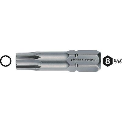 HAZET Bit 2212-6 · 5/16 inch (8 mm) zeskant massief · Binnenveeltandprofiel XZN · SW M6