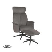 LABEL51 Fauteuil Verdal - Antraciet - Cosmo - Incl. Hocker - thumbnail