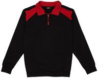 Blåkläder Sweatshirt bicolour met halve rits 33531158 | Zwart/Rood | Maat XS - 7330509456231 - thumbnail