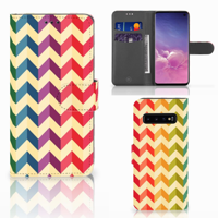 Samsung Galaxy S10 | Telefoon Hoesje | Zigzag Multi Color - thumbnail