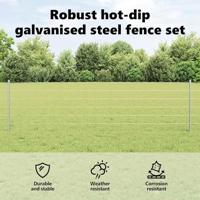 VidaXL Hek met paal zilver 0,6 x 10 m staal - thumbnail