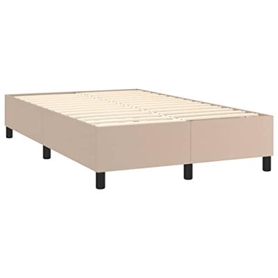 Boxspring met matras kunstleer cappuccinokleurig 120x190 cm