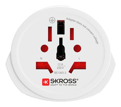 SKROSS World to Europe USB, compacte adapterstekker, universele reisadapter, voor veilig en eenvoudig opladen in meer dan 90 landen met geaarde stopcontactstandaard SKROSS World to Europe USB, compacte adapterstekker, universele reisadapter, voor veilig en eenvoudig opladen in meer dan 90 landen met geaarde stopcontactstandaard