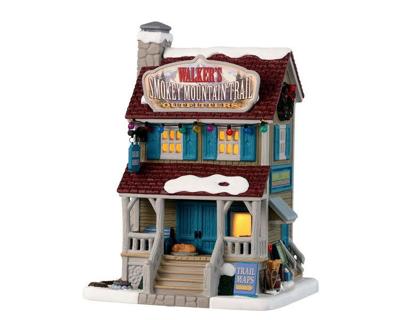 Lemax walker&apos;s smokey mountain trail outfitters verlicht kersthuisje Vail Village 2023