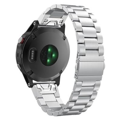 By Qubix - Stalen schakelband - Zilver - Compatible met Garmin Fenix 8-51mm - Compatible Garmin bandje