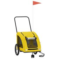 VidaXL Hondenfietstrailer oxford stof en ijzer geel - thumbnail