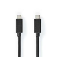 Nedis CCGL64020BK20 Usb-kabel Usb 3.2 Gen 2x2 Usb-c™ Male Usb-c™ Male 100 W 4k@60hz 20 Gbps Vernikkeld 2.00 M Rond Pvc Zwart Label - thumbnail
