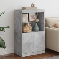 Dressoir met LED-verlichting 60,5x37x100 cm betongrijs - thumbnail