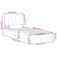 Bedframe met hoofdeinde fluweel zwart 90x190 cm - thumbnail