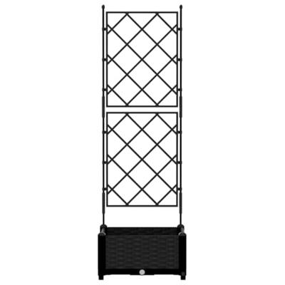 VidaXL Tuin bloempot zwart 40 x 40 x 125,5 cm staal