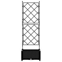 VidaXL Tuin bloempot zwart 40 x 40 x 125,5 cm staal - thumbnail