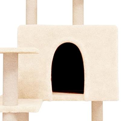 VidaXL Kattenmeubel met sisal krabpalen 153 cm crèmekleurig