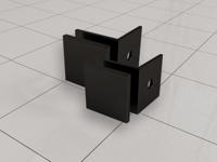 Wiesbaden Glaskoppelingset voor profielloze inloopdouche 2 stuks mat zwart - thumbnail