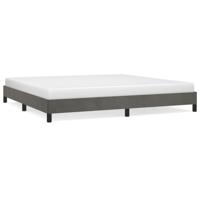 Bedframe zonder matras 200x200 cm fluweel donkergrijs - thumbnail
