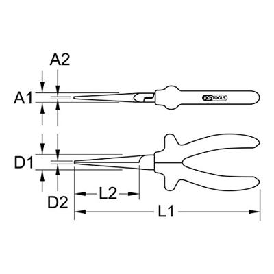 KS Tools 1171714 Spitse griptang