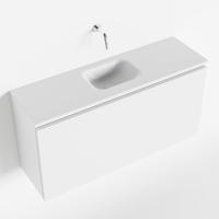 MONDIAZ OLAN 100cm toiletmeubel talc. LEX wastafel talc midden geen kraangat - thumbnail