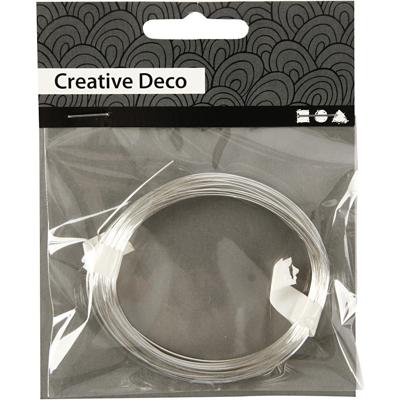 Creativ Company Verzilverd draad, dikte 0,6 mm, verzilverd, 10 m/ 1 rol