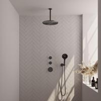 Gunmetal Carving thermostatische regendouche SET 12 - 30 cm douchekop, handdouche en meer - thumbnail