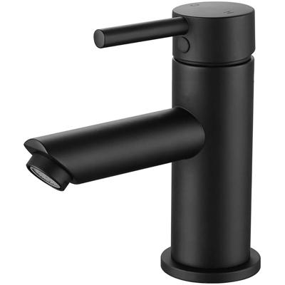 Mat Zwarte Wastafelmengkraan - Rond Design - Opbouw