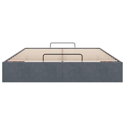 Ottoman bedframe zonder matras 140x190 cm fluweel donkergrijs